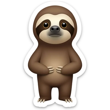 A sloth having period pain in iOS emoji style sticker