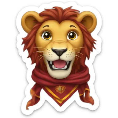Roaring Gryffindor lion scarf hogwarts sticker