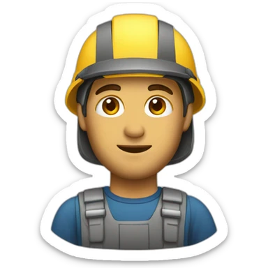 trabajador com casco sticker