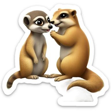 Meerkat and squirrel in love sticker
