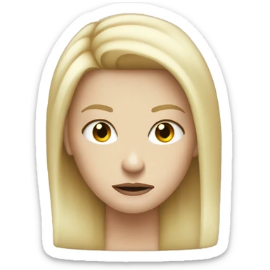 blonde hair white female giving a mean face sticker