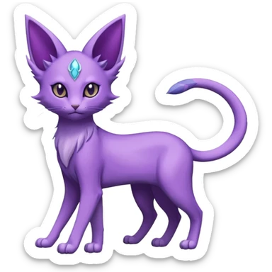 Purrloin-Espeon-Fakémon-hybrid-creature (full body)  sticker