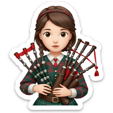 scotch girl playing bagpipe sticker