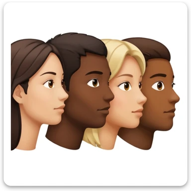 A line of people in profile, one behind the other sticker