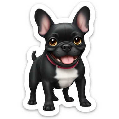 Black French bulldog happy  sticker