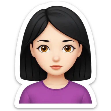 a girl who has black hair sticker