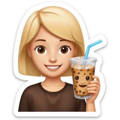 Only a glass Iced coffee cutie  sticker