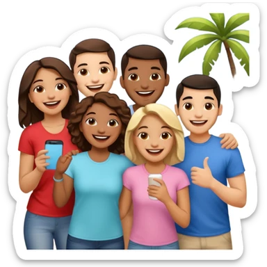 amigos puerto riqueños fuera del campus sticker