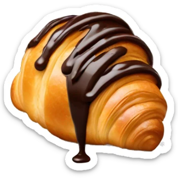 Croissant with drizzled chocolate on top sticker