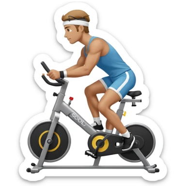 guy workout spinning soul cycle sticker