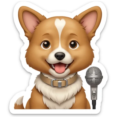 Dog singing with mic sticker