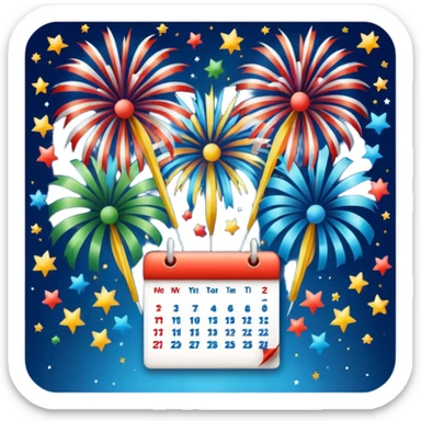 new year calendar sticker