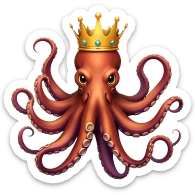 🐙👑 Octopus King – Ruler of the deep, tentacles of power. sticker