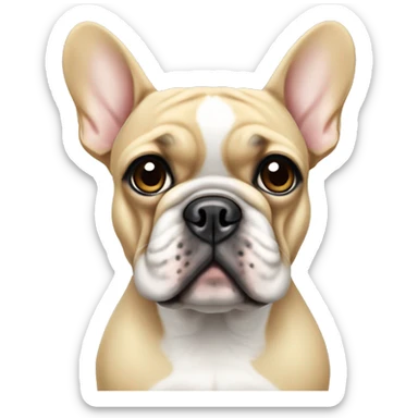 skinny french bulldog with blonde eyebrows sticker