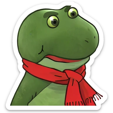 Dinosaur with a red nose  sticker