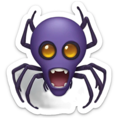 Spider with Bob Mortimers face sticker