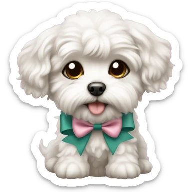 schichon puppy with bow sticker