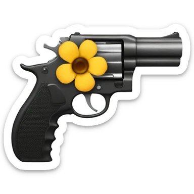 Gun with flower sticker