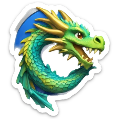 dragon coin blue sticker