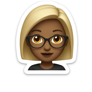 memoji female with laptop sticker