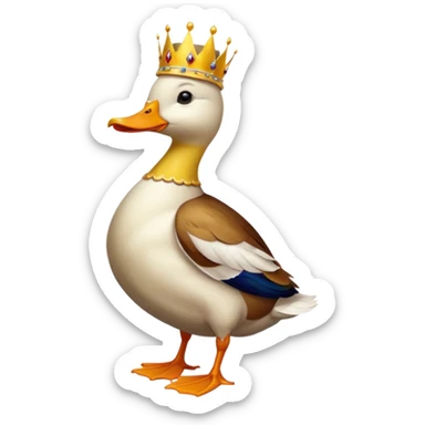 duck King, standing, with crown sticker