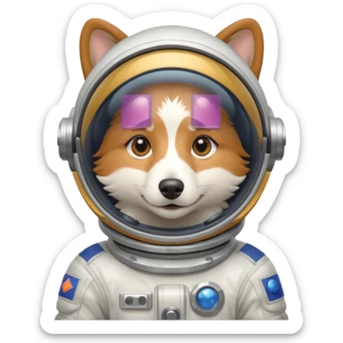 shetland sheepdog anime character in a space suit sticker