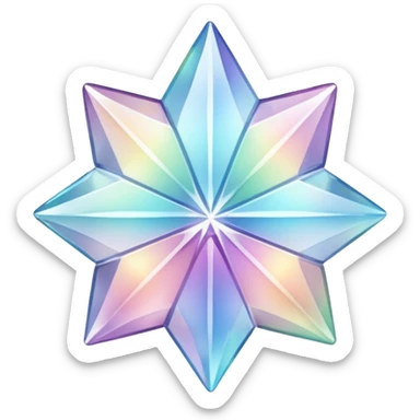Pastel iridescent glass crystal estrella tornasolado sticker