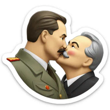 stalin kiss Lenin sticker