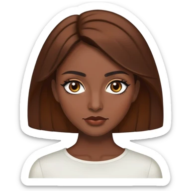  brown hair, hazel eyes, sharp black eyeliner Baddie sticker