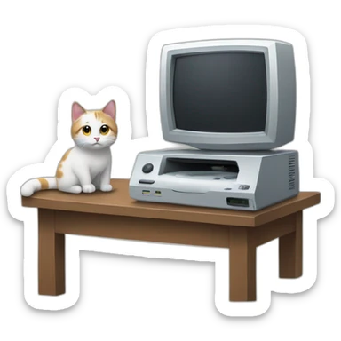 Un chat qui joue à la console sticker