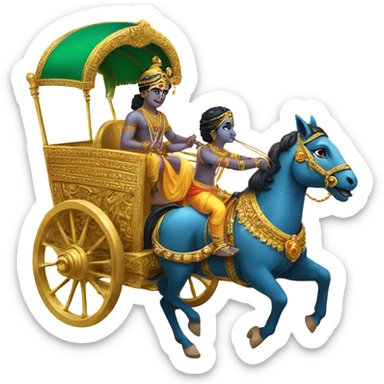 Lord Krishna drives chariot sticker