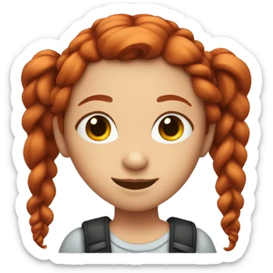 A red-haired girl with pigtails sticker