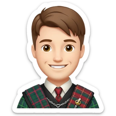 man traditional outfit in scotland sticker