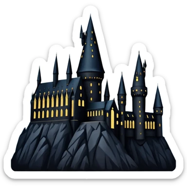 hogwarts castle on a starry night silhouette  sticker
