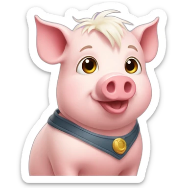 Alexander pig with cockatiel sticker