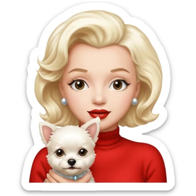 Marilyn Monroe, with dog sticker