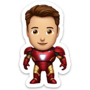 Elon musk in ironman costume sticker