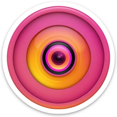 a pink circle with thermal camera effect sticker