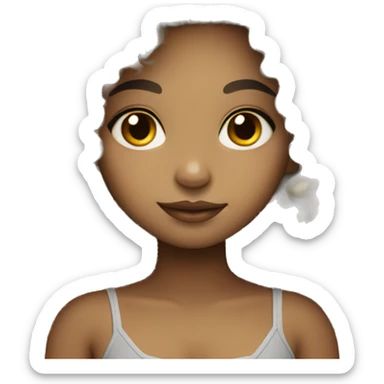 Light skin girl with black curly hair sticker