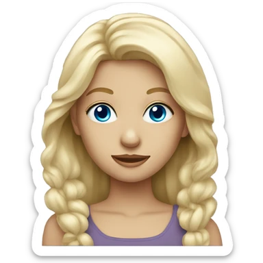 blonde girl with blue eyes sticker