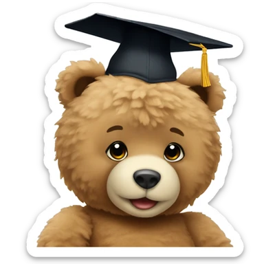 Teddy bear at graduation sticker
