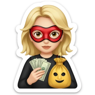 Girl robber emoji sticker