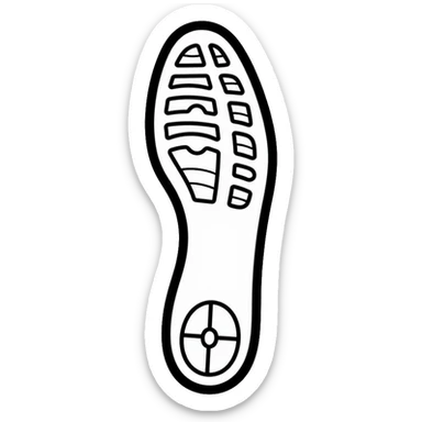 white sock sole bottom view with grip patterns sticker