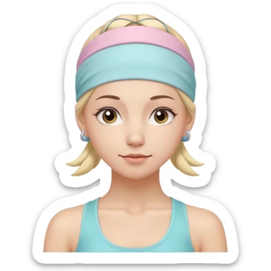Yoga girl with pastel band sticker
