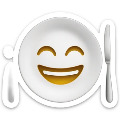 smile plate and cutlery sticker
