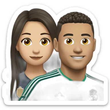 Aya nakamura qui embrasse Ronaldo sticker