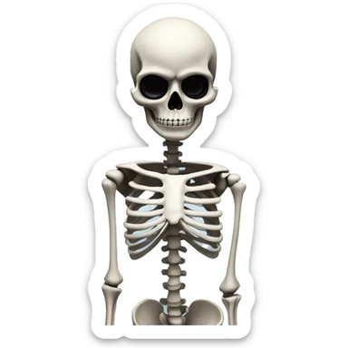 Skeleton women with black rose in hand seriously judging, standing sticker