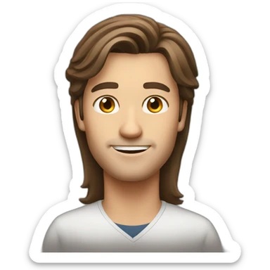 long-length brown hair marketing expert young man sticker