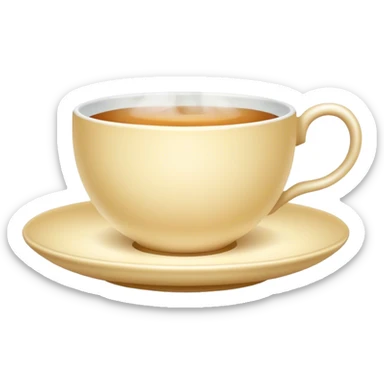 Cozy tea cup in cream color sticker