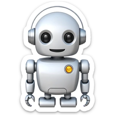 robot old cartoon simple kid toy white innocent funny adorable sticker